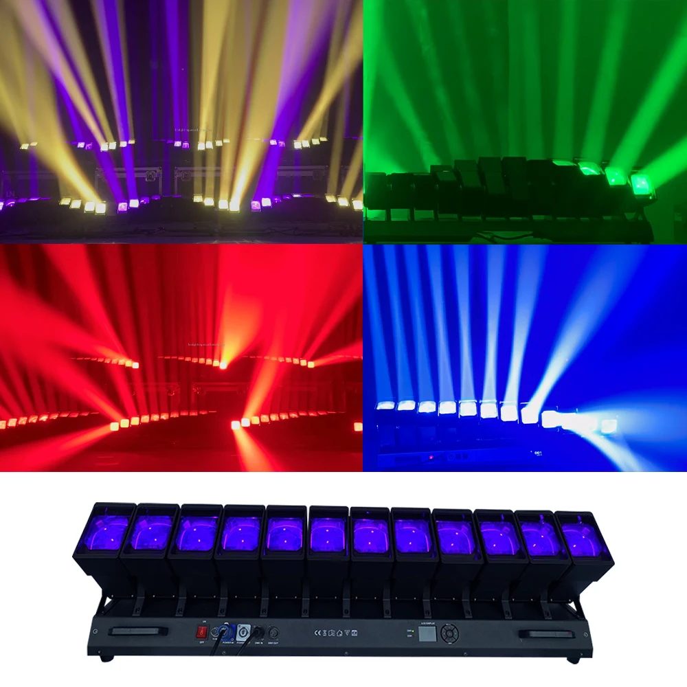 800W Professional Light 12x60w Pixel Beam Bar Zoom Led Moving Head Stage Light Point Control Wave Swing WashEffect DJ Equipment