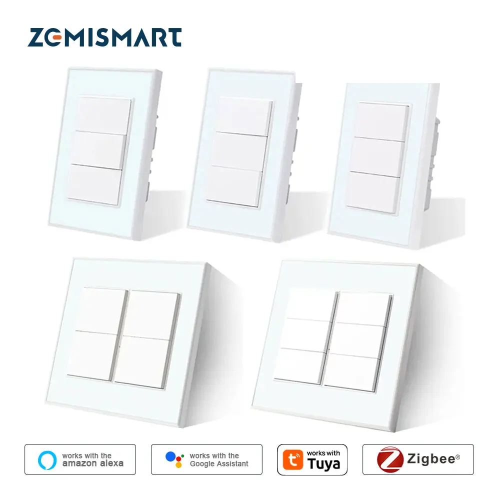 

Benexmart Zigbee Smart Wall Light Switch 1 2 3 4 6 Gangs Interruptor with Neutral Work with Tuya Alexa Google Home Voice Control