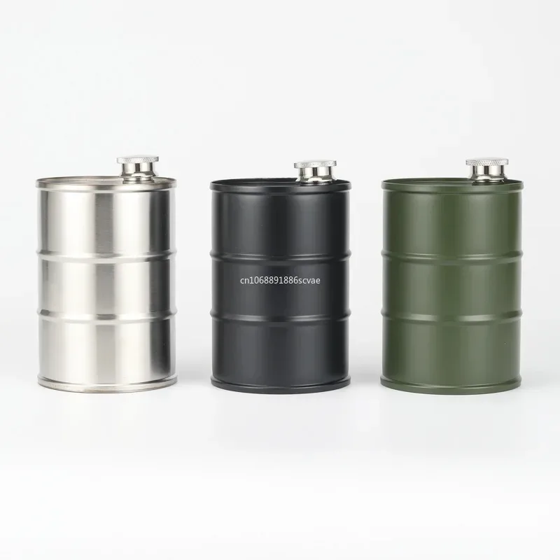 750ml Vodka Oil Drums Whisky Flagon Oil Vodka Whiskey Jug Portable 304 Stainless Steel Alcohol Liquor Hip Flask Whisky 1pcs