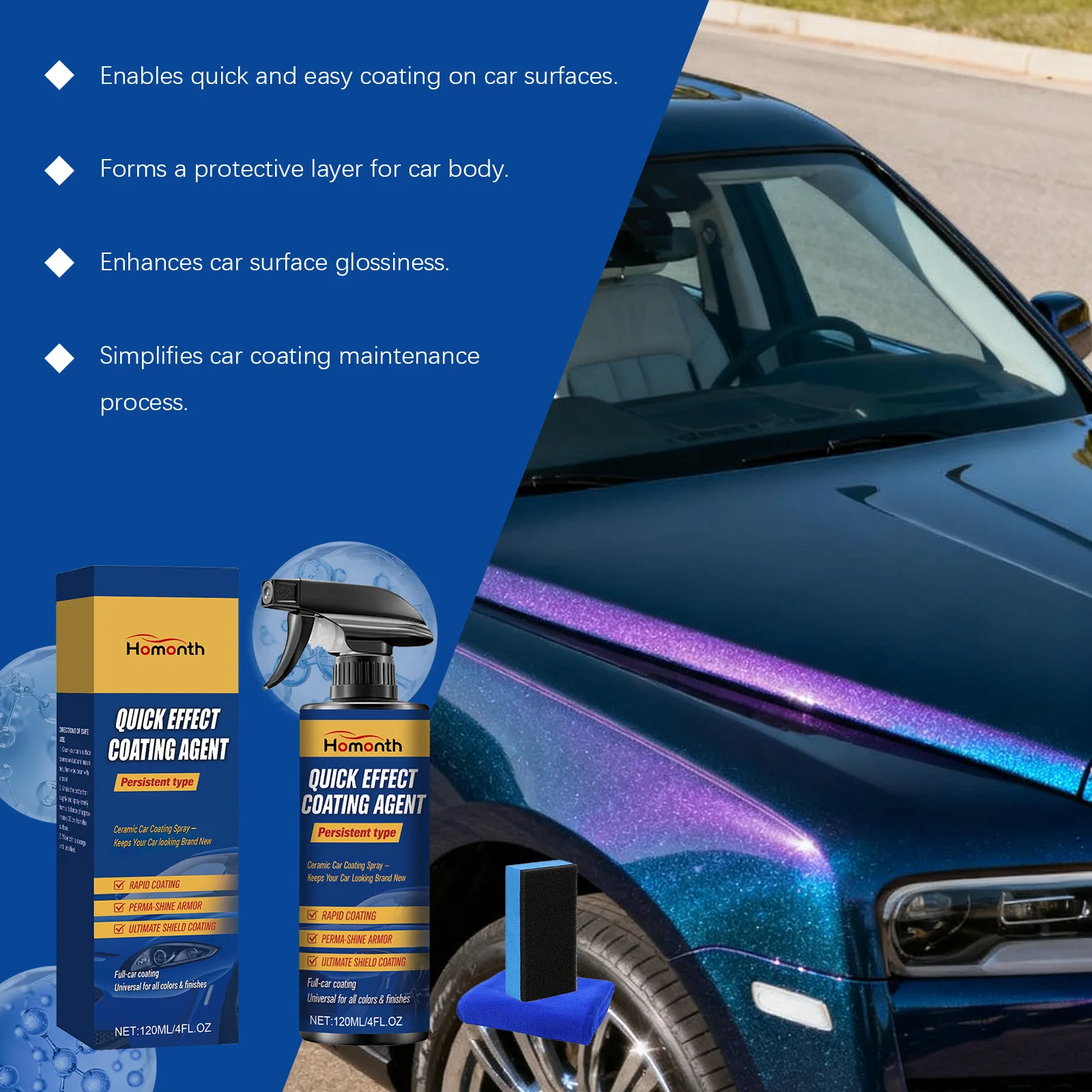 Car Nano Coating Liquid Paint Polishing Wax High Gloss Care Wax For multiple vehicle models Quick Effect Stains Removal Spray