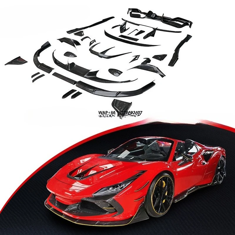 Hot Sale  Style Body Kit for F8 Dry Carbon Fiber Front Lip Side Skirts Mirror Cover Fender Vents Rear Diffuser