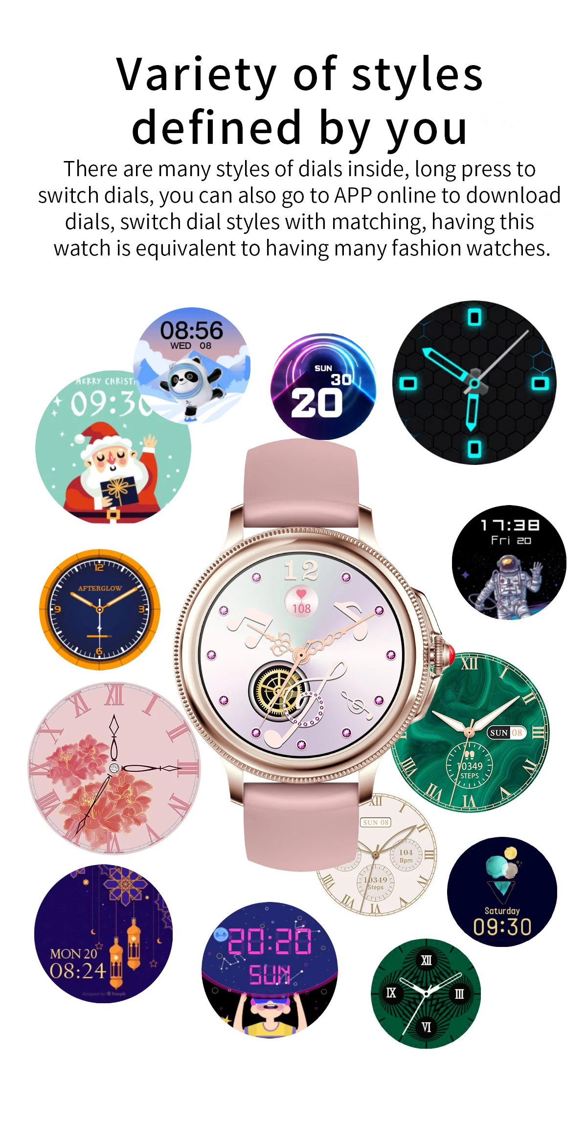 SitopWear-reloj inteligente para mujer, pulsera con pantalla completamente táctil, Bluetooth, llamadas, rastreador de Fitness, Monitor de ritmo cardíaco y sueño