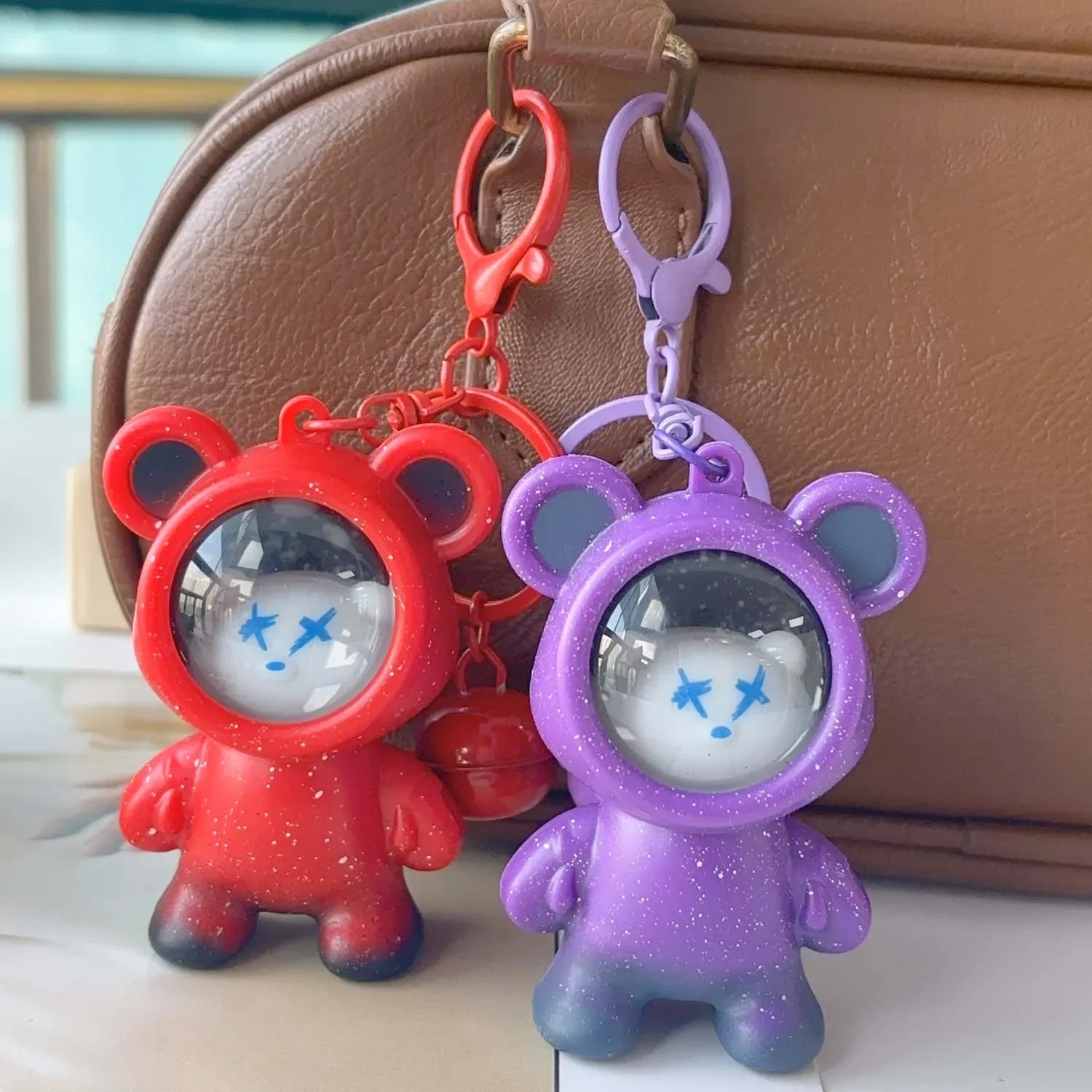 Lightning Bear Keychain Fashion Cartoon Cute Star Bear Astronaut Doll Bag Pendant Accessories Couple Jewelry Gifts Birthday