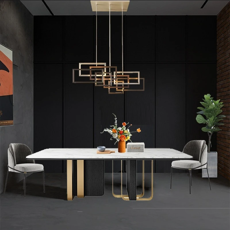 Modern Geometric Linear Chandelier Black  Gold Overlapping Tiered Pendant Light Abstract Layered Metal Hanging Lamp for Dining