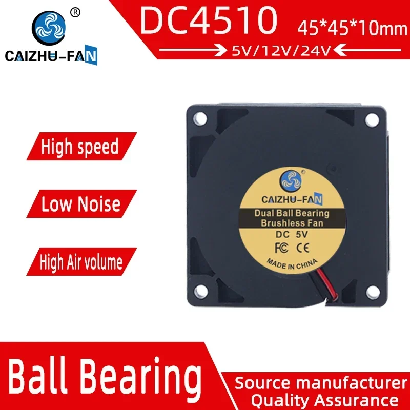 45*45*10MM CAIZHU-FAN 4.5CM Dual ball bearing mute 4510 centrifugal turbo blower 4.5 CM 5 v12v24v printer a cooling fan