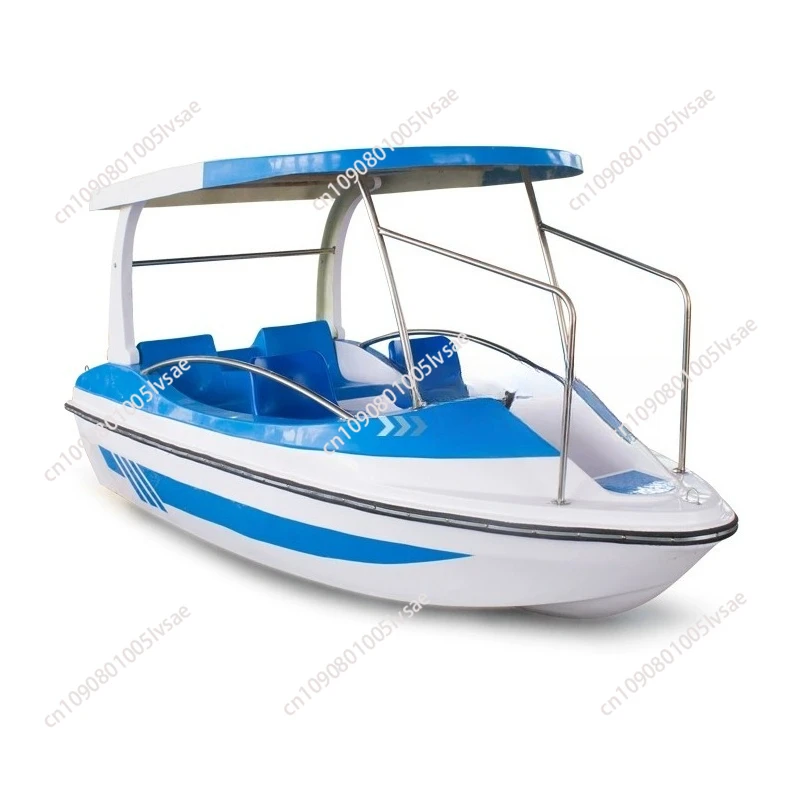 Water equipment for a 4-person electric fiberglass jet boat