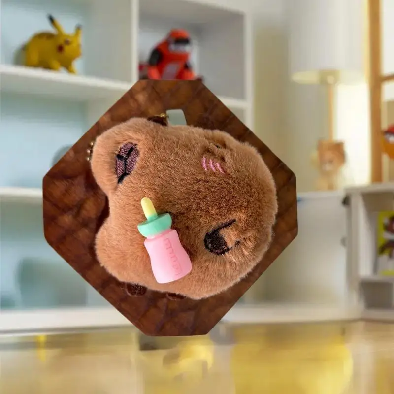 Llavero de muñeco de peluche de capibara de dibujos animados, colgante de felpa suave para mochilas y llaves de coche, regalo perfecto para niños