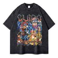 Anime JoJos Bizarre Adventure T Shirt Vintage Washed JOJO Sex Pistols T-shirts Oversized Retro Manga Guido Mista Tops Tees Men