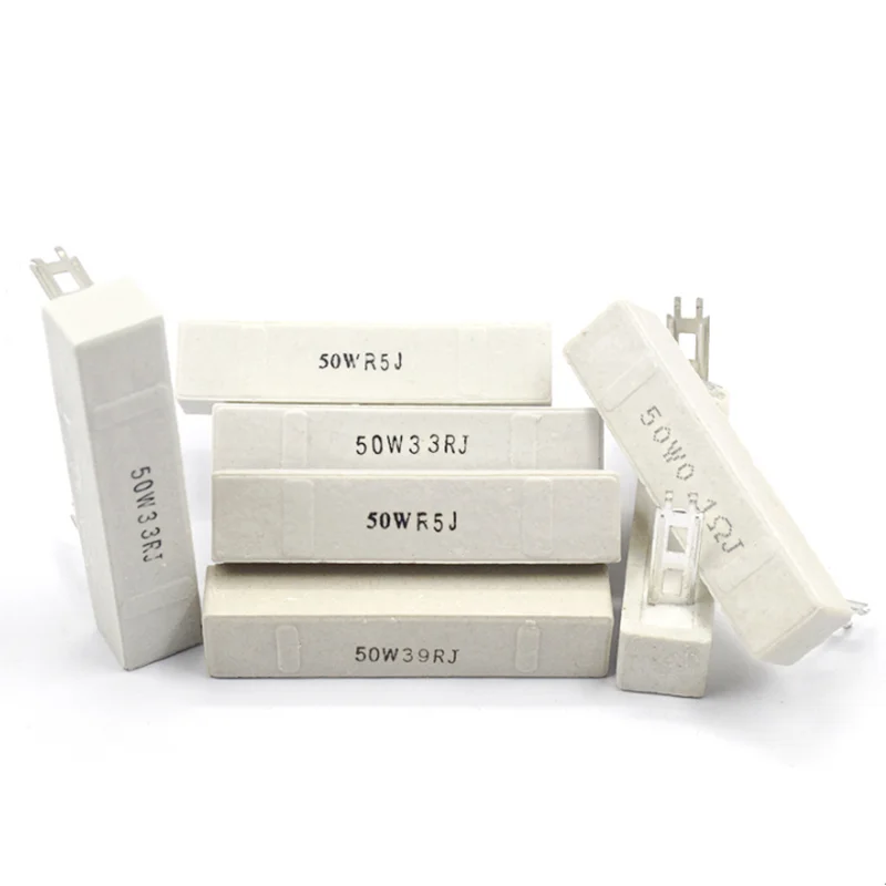 1PCS/Lot 50W Cement Resistance  0.2  0.5 1 1.5 2 2.5 3 4 5 6 8 10 15 20 25 30 39 50 100 180 220 250 300 500Ohm 1k Power Resistor