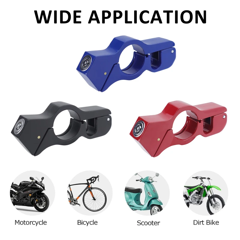 Motorcycle Grip Lock Heavy Duty Anti Theft Helmet and Brake Lock Secures Bike Scooter Moped ATV Motorcycle Handlebar Lock