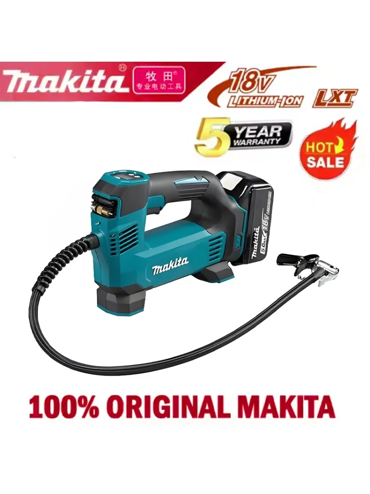 ☀️ Makita Draagbare Luchtpomp Automatische Draadloze Opblaaspomp Elektrische Luchtpomp Handheld Autoband Compressor Voor 18V Accu - afbeelding 2
