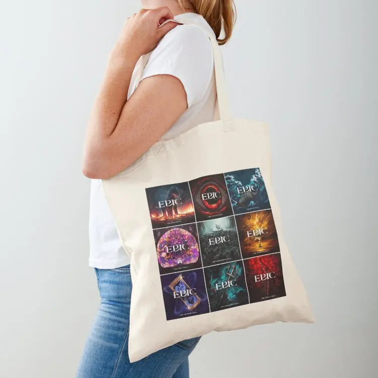 

Epic the Musical Saga Covers Tote Bag personalized tote canvas Beach men's