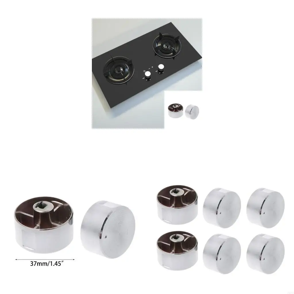 J6PE 6 PCS Reliable Metal Knob Switch Versatile Metal Ignition Switch Control Knobs Suitable for Kitchen Appliances Cooktops