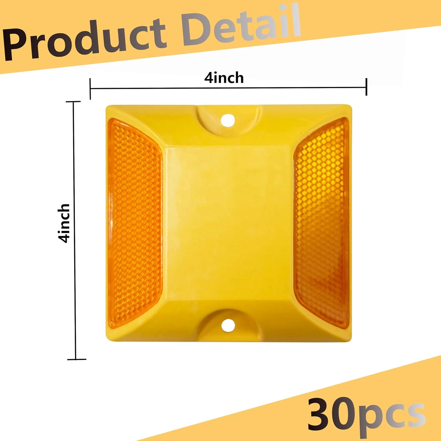 

Road Reflectors 4x4 Inch 30 Packs Commercial-Grade Reflective Driveway Markers High-Visibility Pavement Studs for Streets Speed