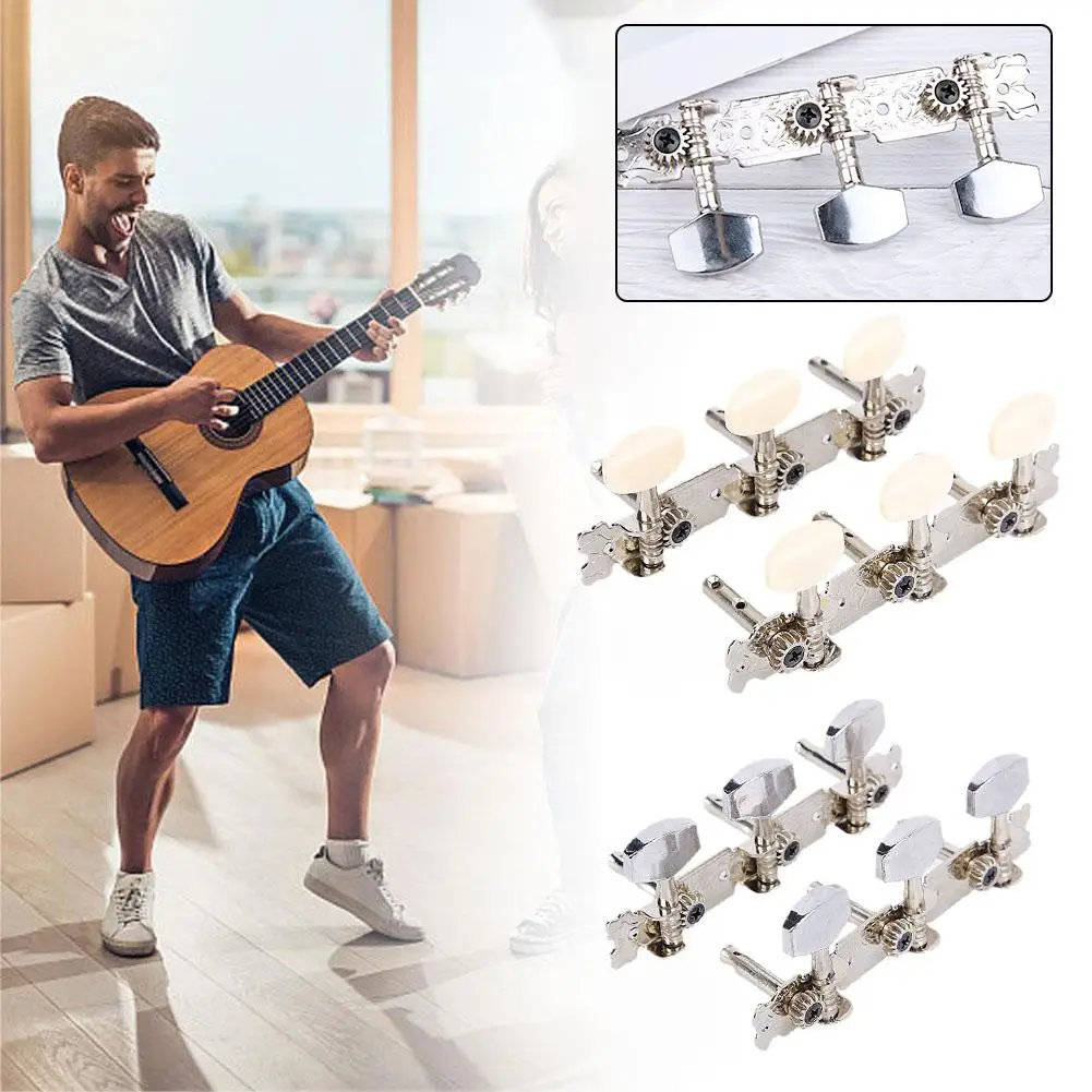 6Pcs Guitar String Tuning Pegs Tuners Acoustic/Folk Guitar Machine Heads  Part 3R+3L Guitar Replacement Instrument Accessories