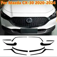 Pegatina de raya de parrilla de parachoques delantero negro brillante para Mazda CX-30 2020-2024
