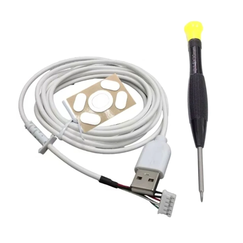 P5EA Complete Maintenance Bundles Rubber Cable Mouse Feet Screwdriver for G102 Smooth Operations Gaming Equipment