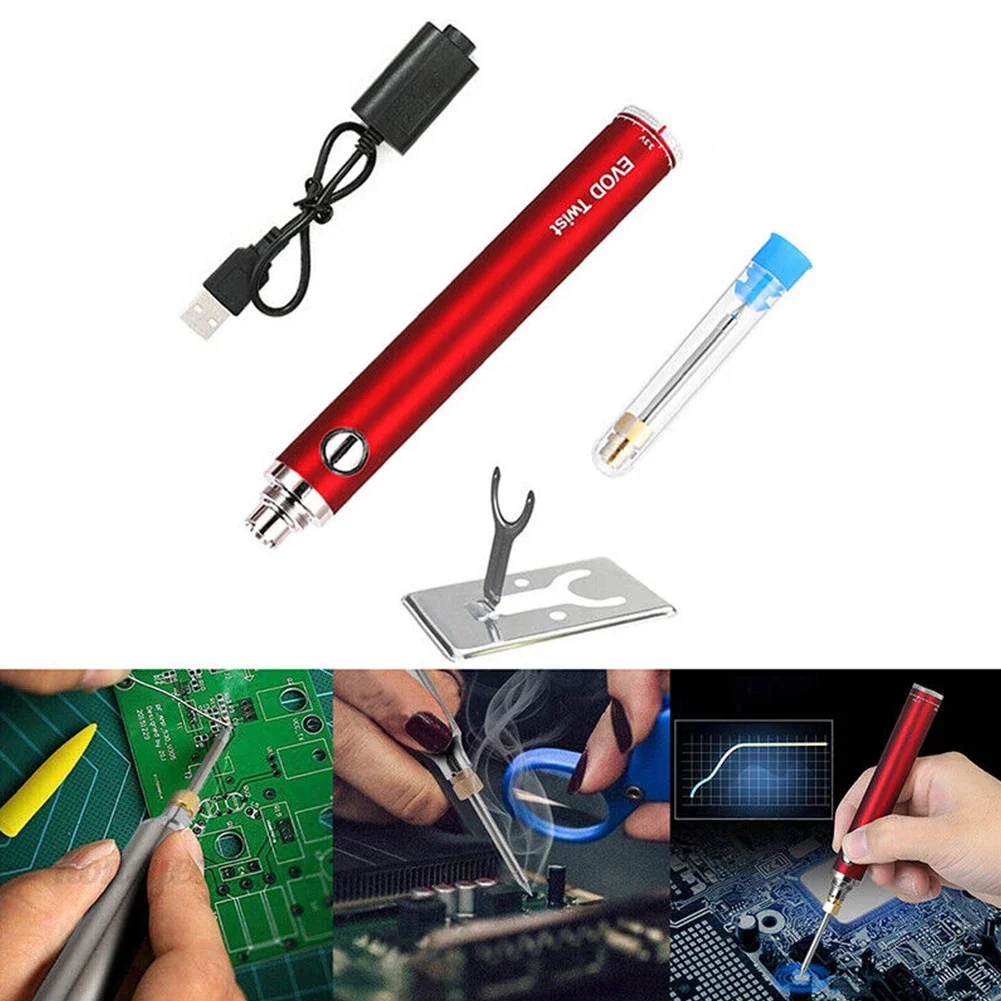 

Tool Kit Iron Battery Portable Aluminum Alloy Soldering Iron USB Charging Welding Wireless 3.3V-4.8V 510 Interface