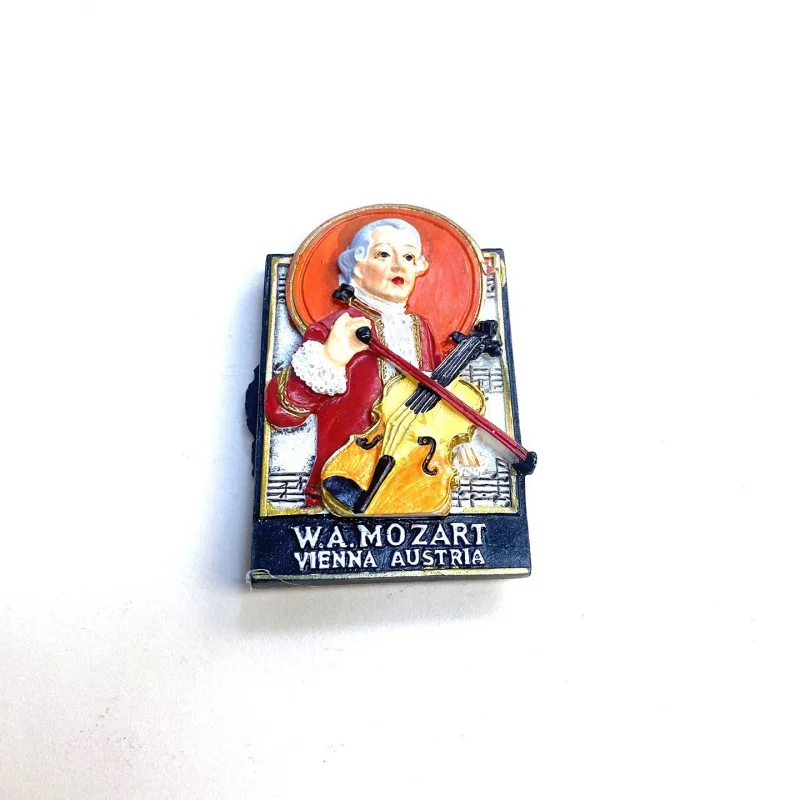 Austrian 3D Tourist Souvenir Mozart Half-Body 3D Popular Magnetic Refrigerator Magnet