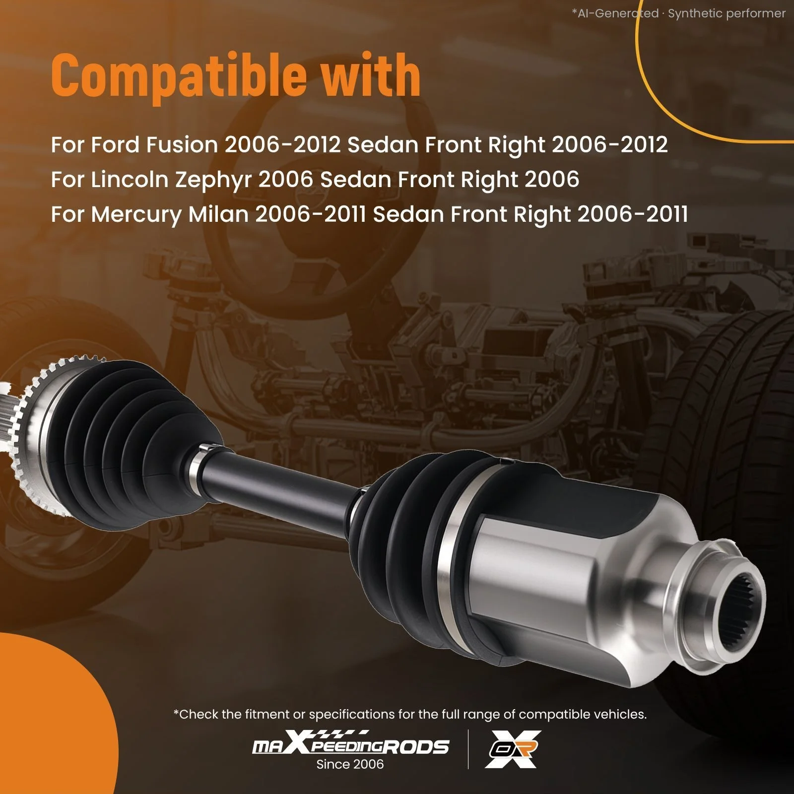 Front Right Passenger CV Axle Assembly For Mercury Milan Ford Fusion 3.0L 668183