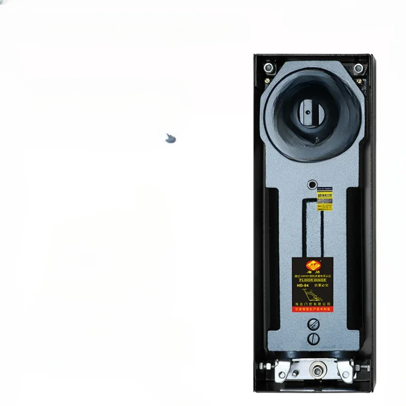 The ground spring HD-84 has a frameless aluminum alloy glass door to locate the wooden door. The ground spring HD-84 is