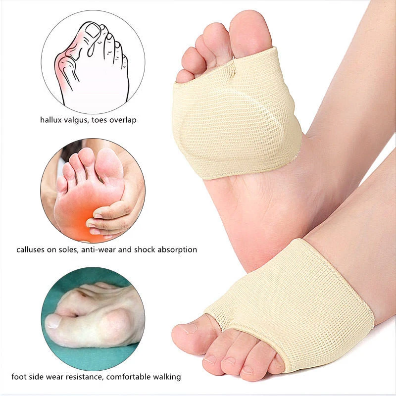 Almofada de gel de silicone para antepé, palmilhas de salto alto, meia palmilha corretora de hálux valgo, palmilhas para alívio da dor metatarso, almofada para cuidados com os pés