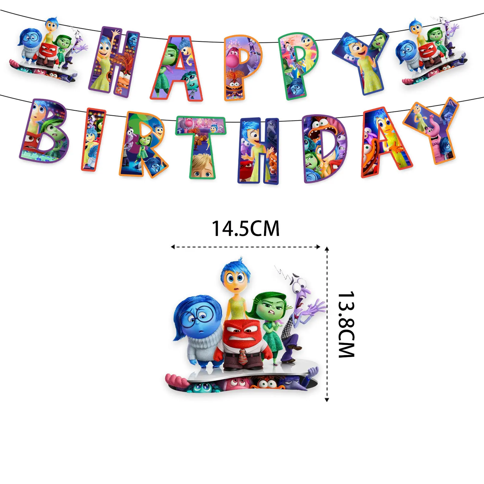 Inside Out 2 Theme Birthday Party Flag Pulling Birthday Party Decoration Cartoon Flag Pulling Venue Layout Party Supplies