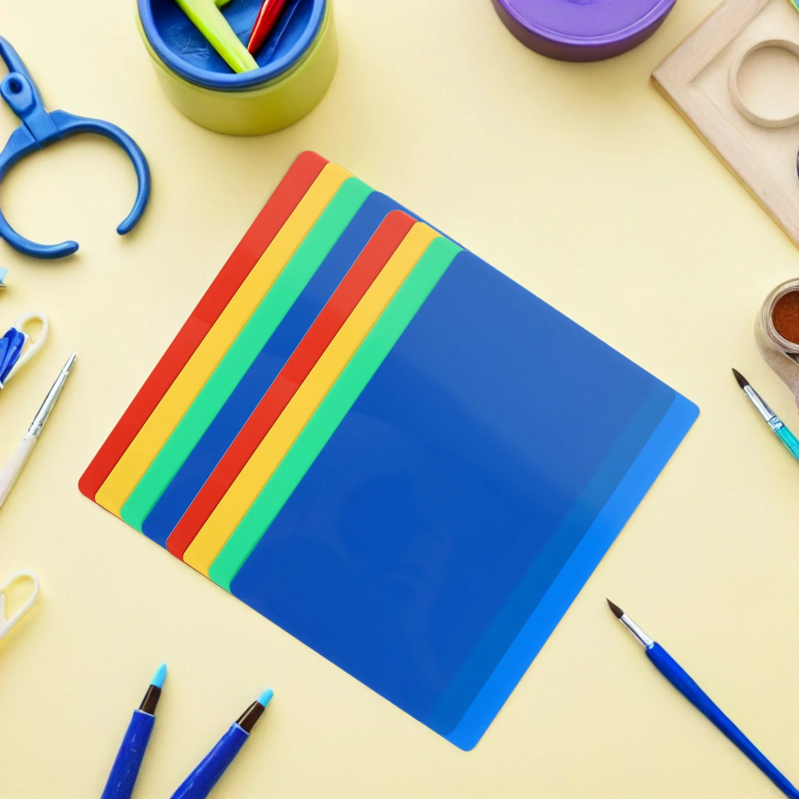 8Pcs Plastic Polymer Clay Cutting Boards Pottery Mats DIY Clay Pads Mats Surface Protector