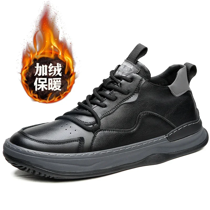 New Trend Casual Sneakers Fleece Leather Casual Shoe Top Quality Wearable Spring and Autumn Outdoor Fitness Sneakers Size 38-44