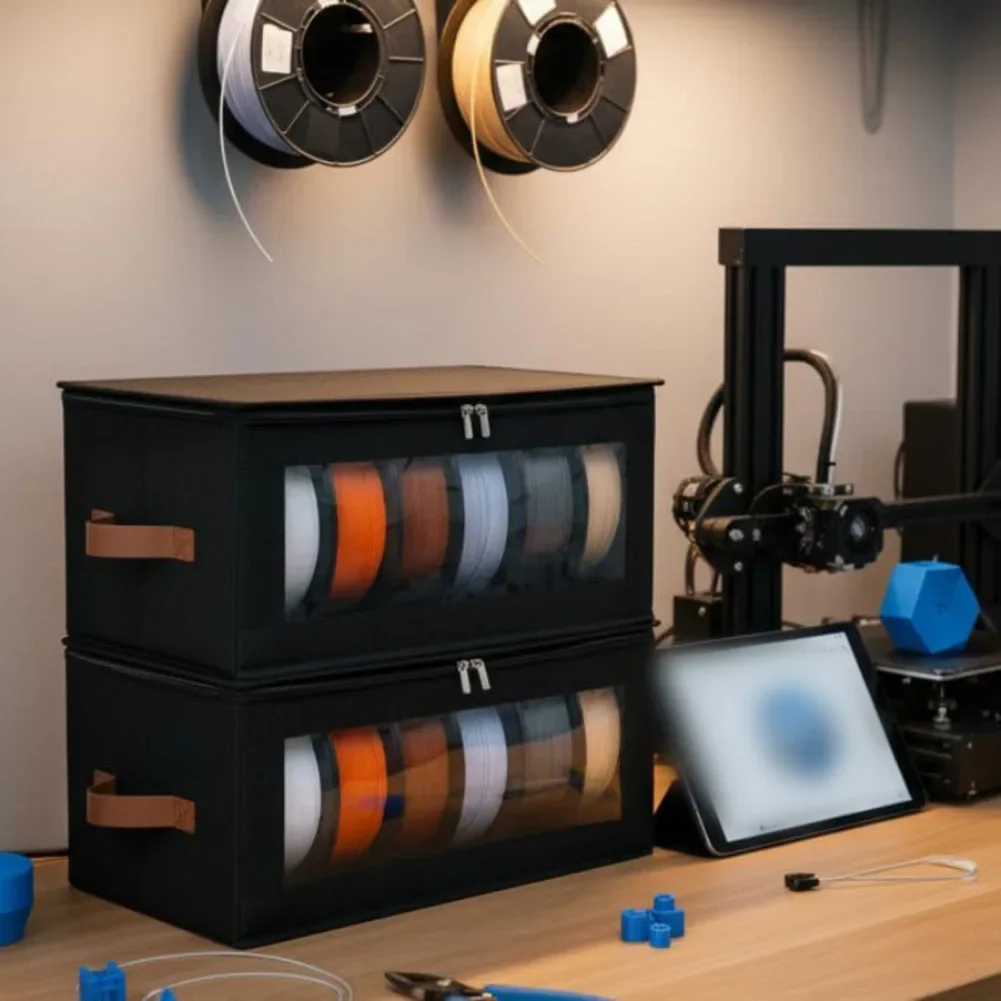 

New Large Capacity For 3D Printer Filament Storage Box Portable Case Storage Bag With Lid Organize Up To 6 Rolls Box Accessories