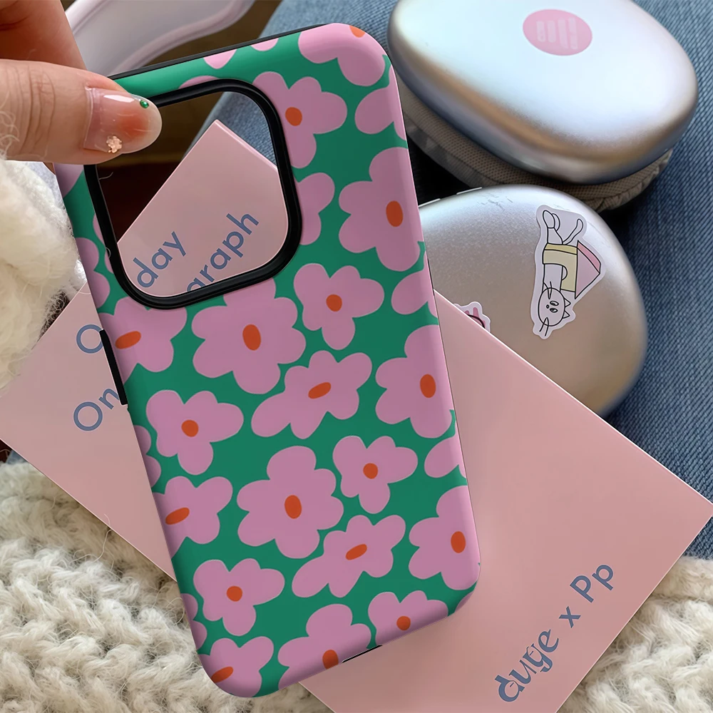 Retro Posy Pop IPhone 17 Must-Haves Telefoonhoesje voor IPhone 17 16 15 14 13 12 Pro Max Plus Dubbellaags achterkant