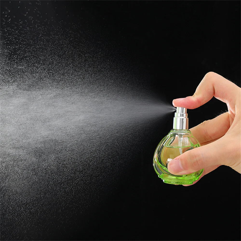 Botella esférica de Perfume de 20ml, espray de vidrio de Color, botella dispensadora de muestras cosméticas portátil, botella vacía rellenable