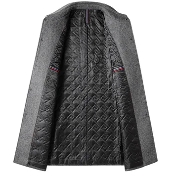 TFETTERS Men's Woolen Winter Trench Coat 2 TFETTERS Casual Trench Coats Mens 2026 Solid Turn-Down Collar Woolen Coat Men Overcoat Long Jacket for Men Winter Mantel Herren 2