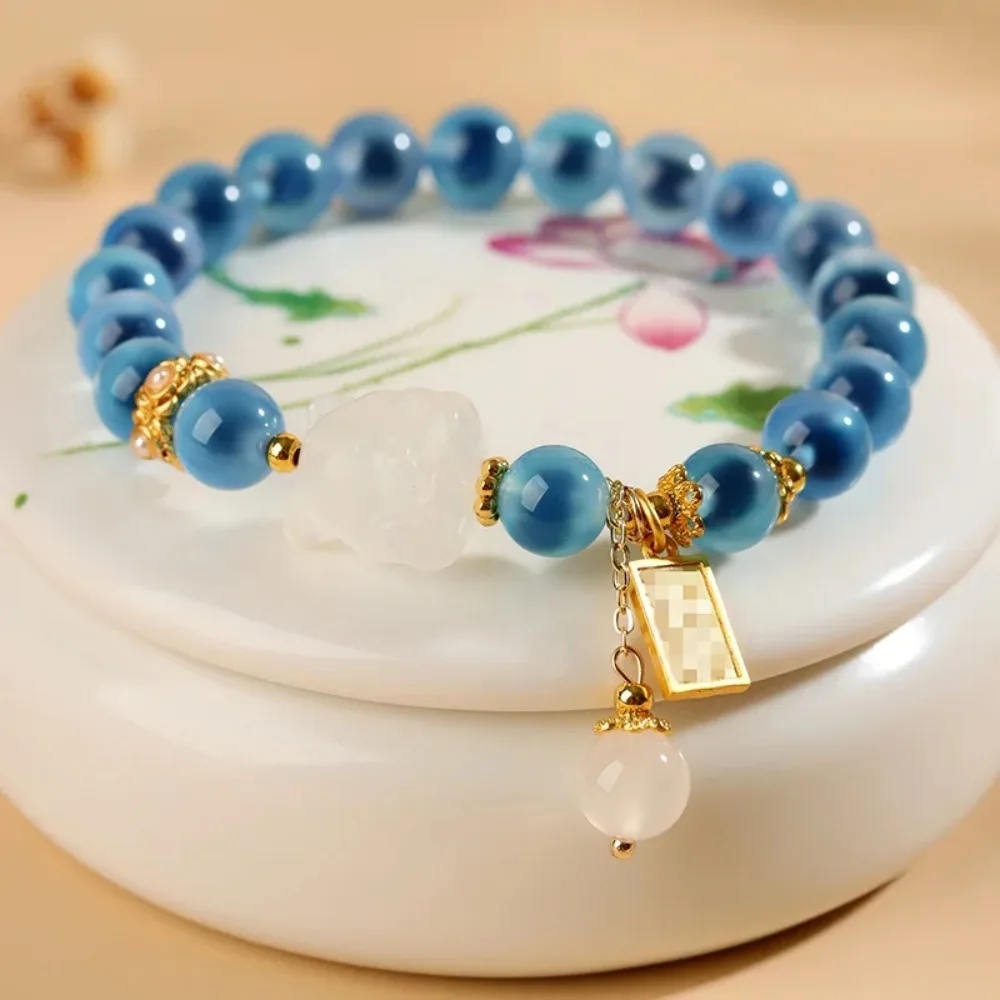 الأزياء محظوظ العقيق الخرز أساور كريستال الأيدي مجوهرات أساور فاخرة خمر شرابة قلادة حبة سلسلة سوار النساء