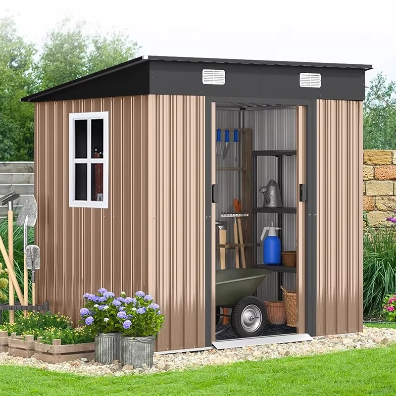 

Outdoor Metal Storage Shed - Portable & Easy Assembly Tool House Garden Room Weatherproof Steel Cabin for Backyard