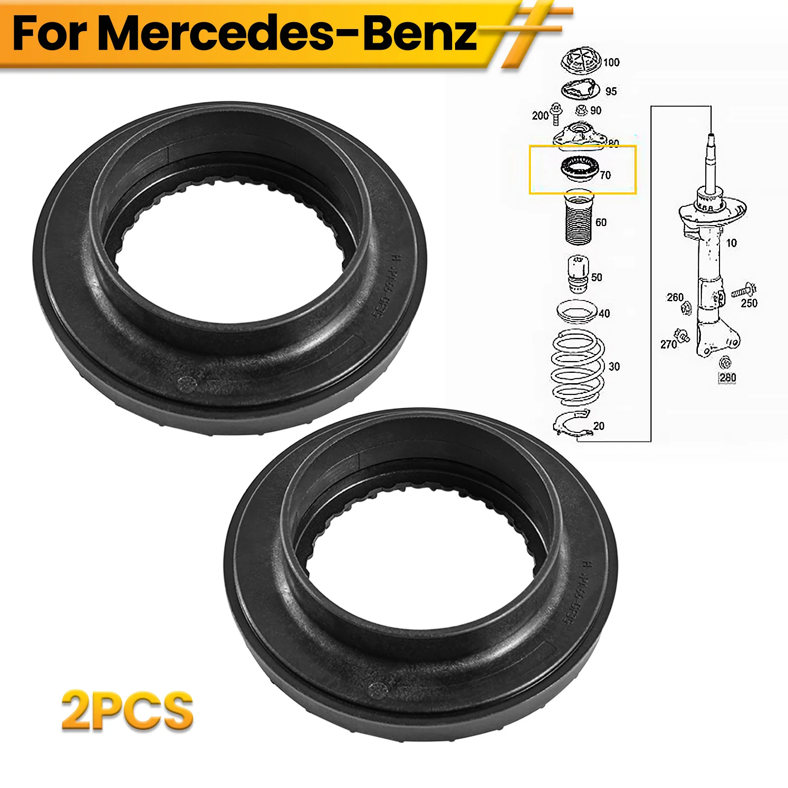 Front Strut Support Mount Rolling Bearing For Mercedes-Benz SLK W204 C220 B-Class CLA E300 E350 W218 CLS300 CLS350 2043210083 2X
