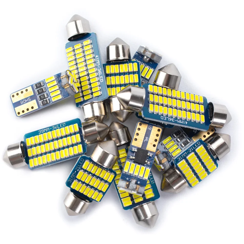 10 قطعة Canbus LED الداخلية خريطة قبة جذع القراءة ضوء عدة لتويوتا كورولا 2002- 2005 2006 2007 2008 لوحة رقم السيارة لمبات