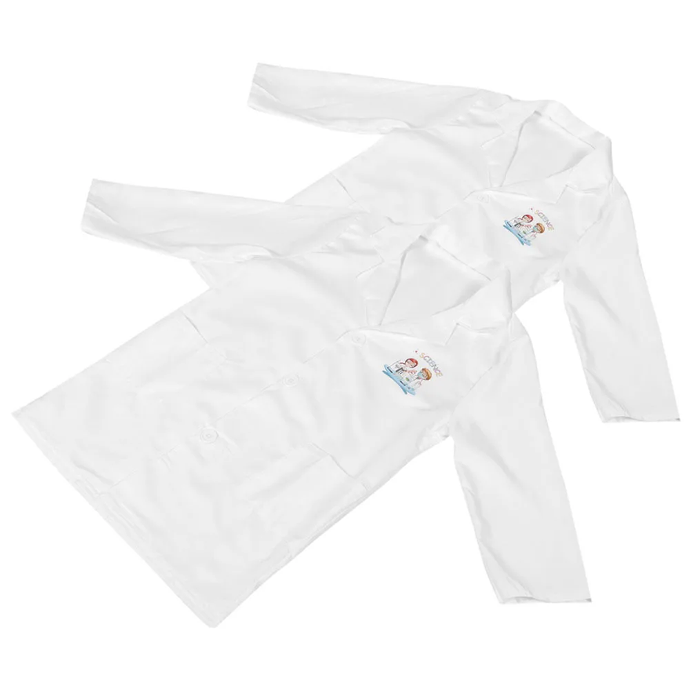 2Pcs Science Lab Coat Scientist Costume Washable Reusable Laboratory Wear for School Stem Activities Creative Role