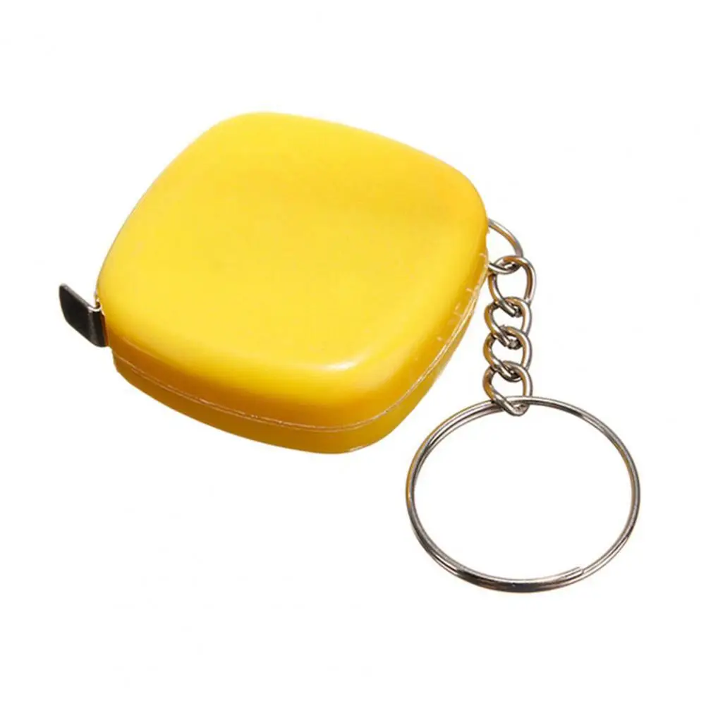 1m Measuring Tape Keychain Portable Mini Easy Retractable Ruler Design Pull Ruler Plastic Key Ring for Indoor