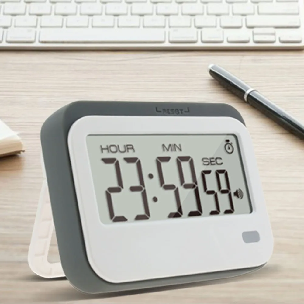 Durable Mute Digital Timer Alarm Clock Silicone Buttons Magnetic Kitchen Timer Alarm Clock Traveling