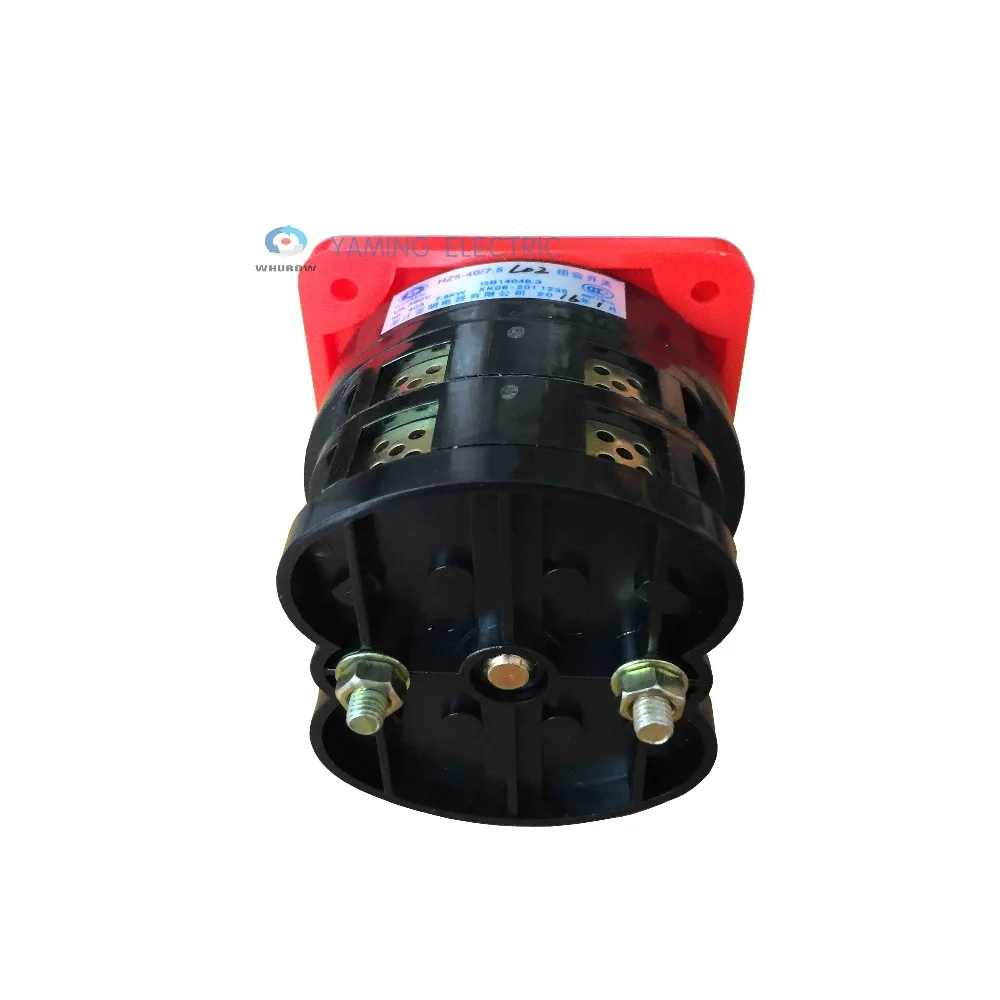 40A 7.5kw 380V 2 Pole Two Position Universal Rotary Cam Changeover Switch Silver Contact Red HZ5-40/7.5 L02