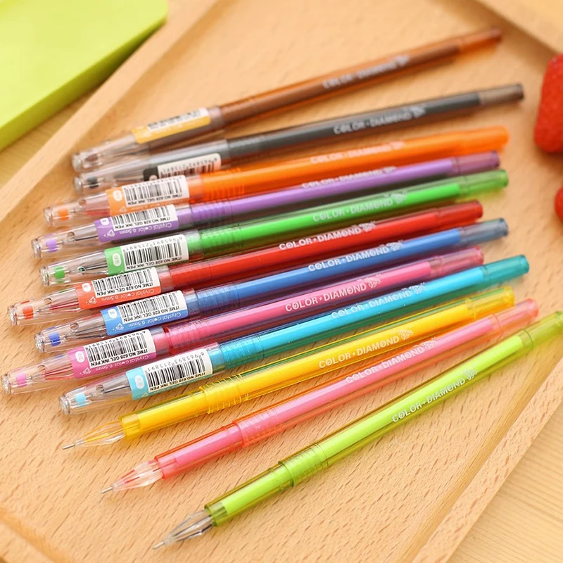 Student 12 Color / Bag Color Neutral Pen Drawing Office Stationery Writing Provides Fresh Candy Color And Pen Core