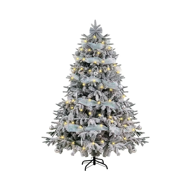 

White Falling Snow Plush Tree Package Christmas Shopping Mall Decoration Ornament Large Scale Home Lighting Simulation Encrypted