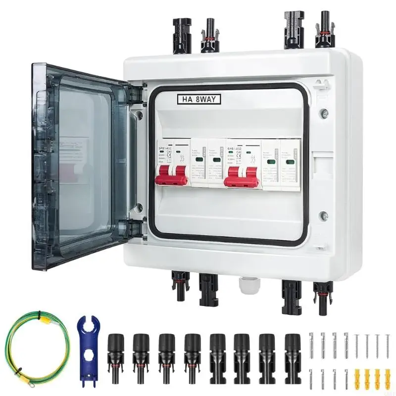 الطاقة الشمسية لفصل المفاتيح، صندوق موحد، صندوق قاطع دوائر مقاوم للماء مع واقي من زيادة التيار وموصلات الألواح الشمسية #3