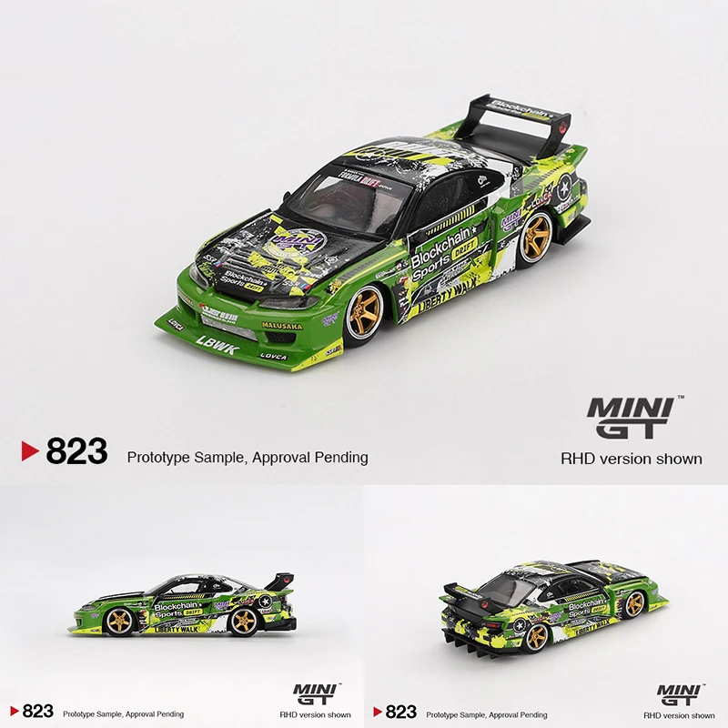 

Предпродажа MINIGT 823 1:64 Nissan LBWK LB Super Silhouette S15 SILVIA # 555 V2 2024, литая под давлением модель автомобиля, коллекция игрушек