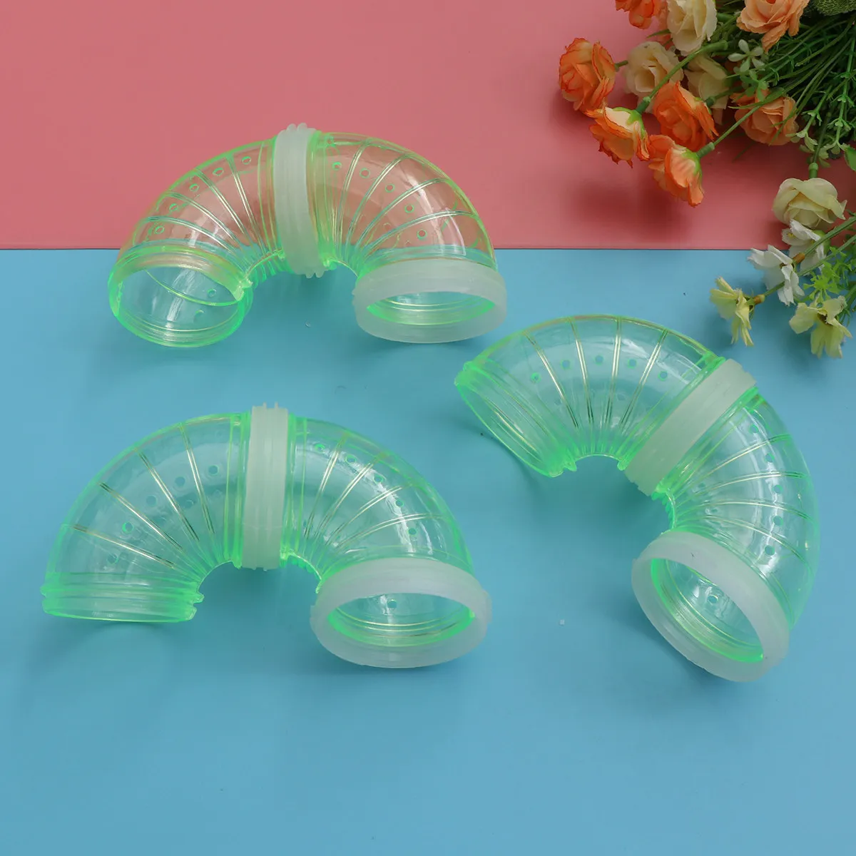 9Pcs Animal Cage Tube Plastic Hamster Tunnel for External Sports Expansion Curved -Shaped Pipes Accessory for Small