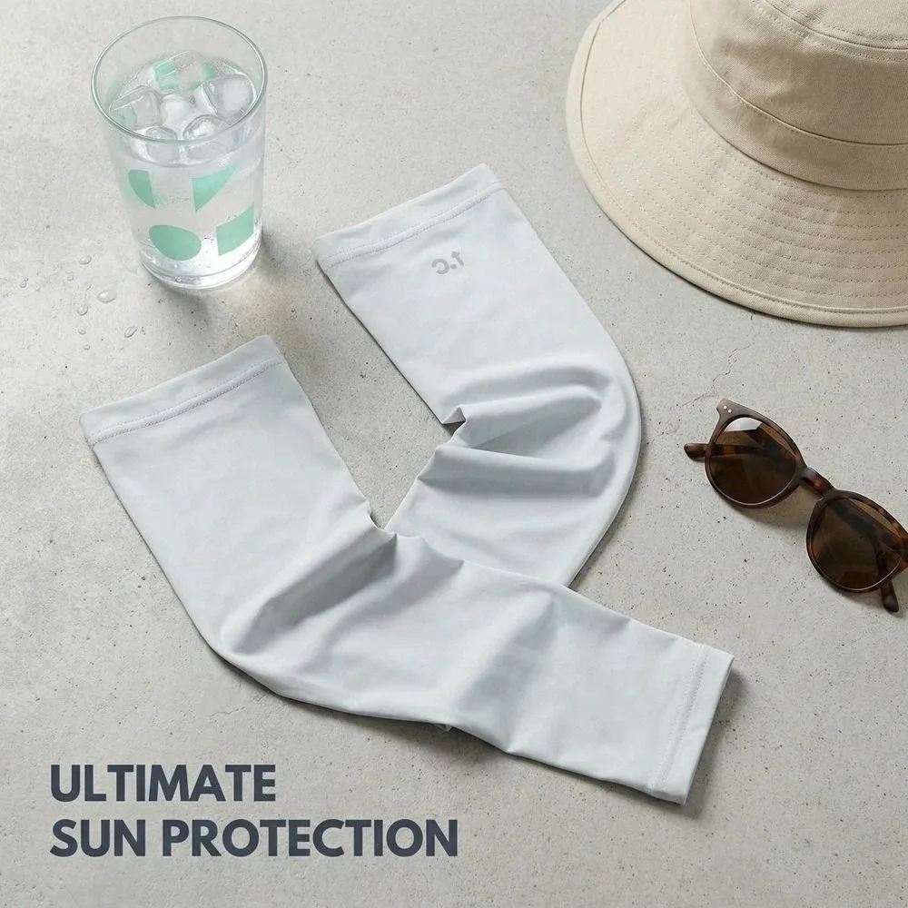 

Loose Songkran Festival Ice Silk Sleeves Cooling Effect Elastic Fabric Arm Covers Lightweight Polyester Sun Protection Sleeves