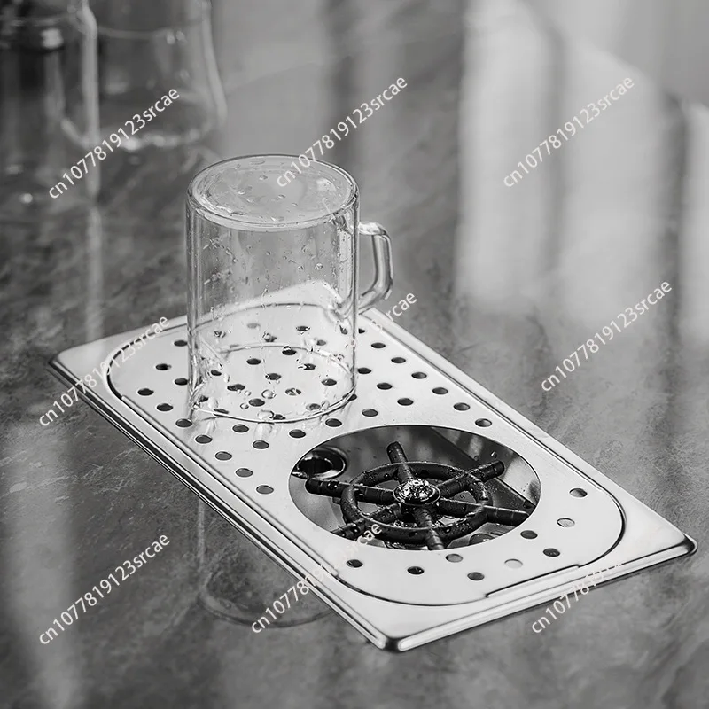 Stainless Steel Bar Cup Pusher Embedded Automatic High Pressure Cup Pusher Cafe Bar Sink Cup Washer