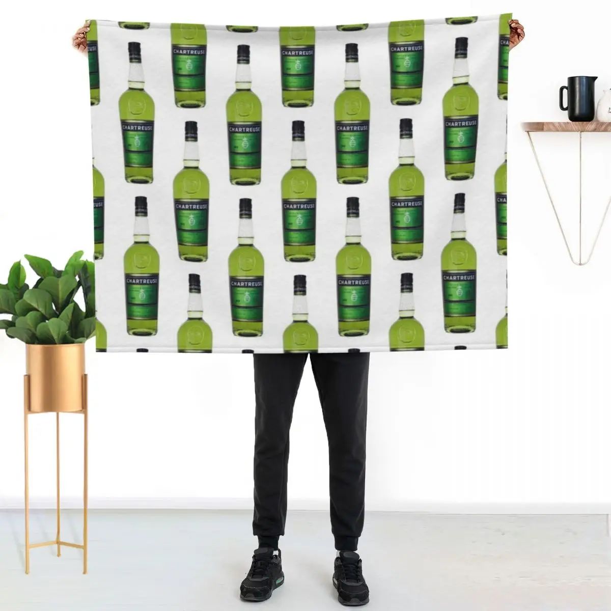 Green Chartreuse Bottle Oil Painting Throw Blanket Cute Plaid Heavy Summer Bed linens Luxury Brand Blankets