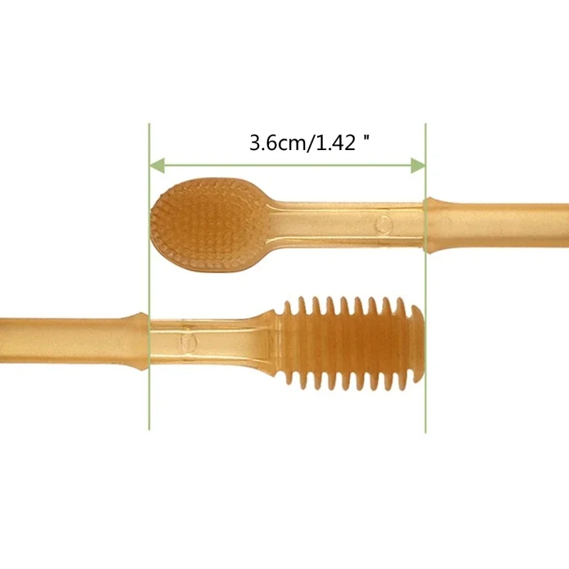 Cepillo silicona y seguro para bebé, cepillo dientes cerdas suaves para entrenamiento dentición, cepillo